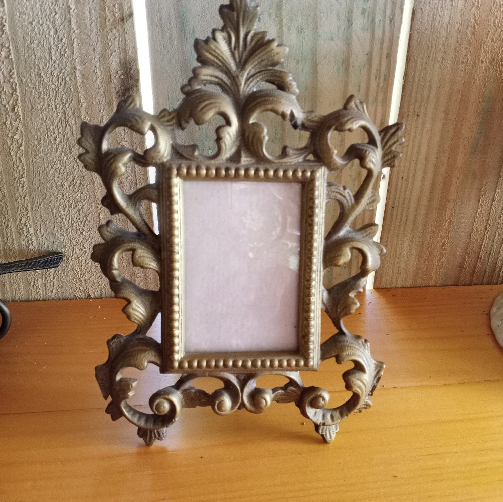 Vintage Ornate Brass Photo Frame